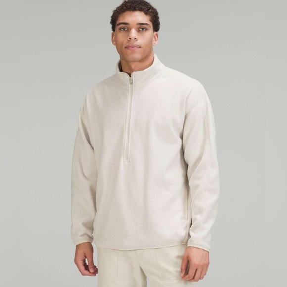 Lululemon Oversized Fleece Half Zip - Bone - Size M - Picture 1 of 3